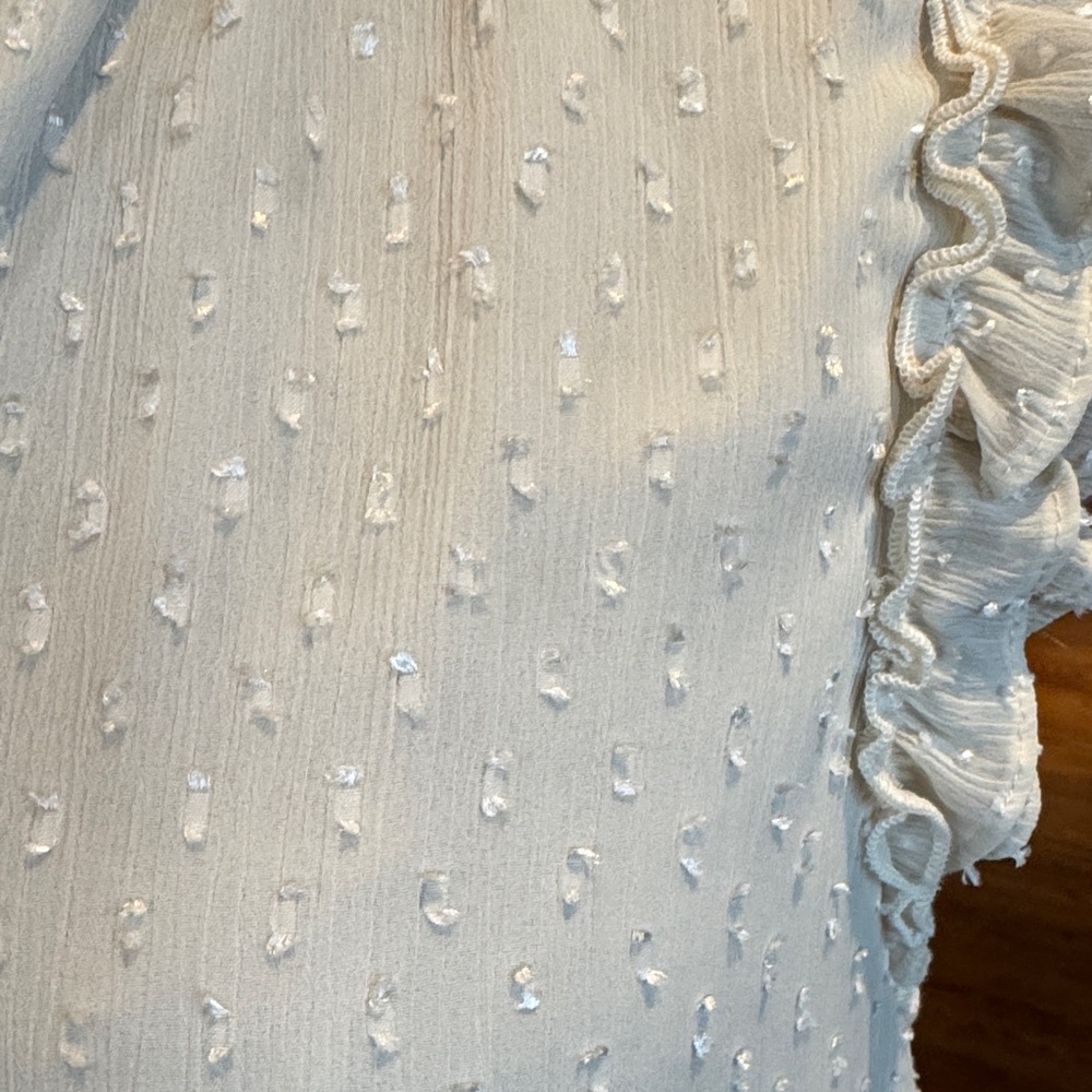 Greylin Ivory Textured Ruffle Blouse - Picture 2 of 8